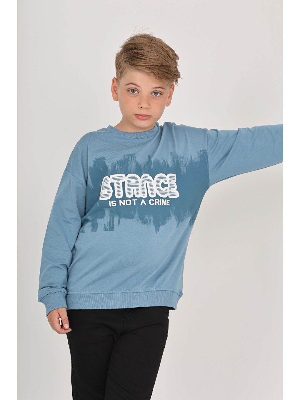Mavi Erkek Çocuk Stance Baskılı Sweatshirt