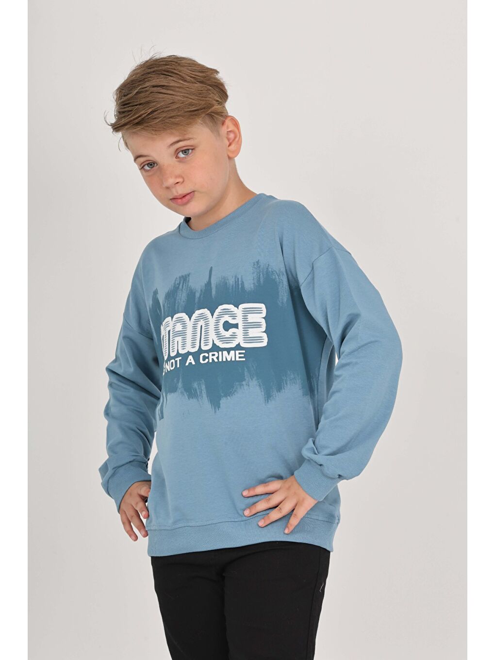 Mavi Erkek Çocuk Stance Baskılı Sweatshirt-1
