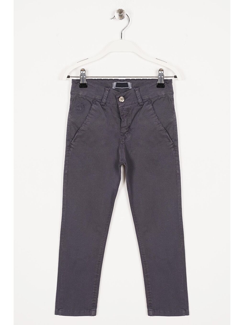 Gri Slim Fit Füme Renk Erkek Çocuk Gabardin Pantolon