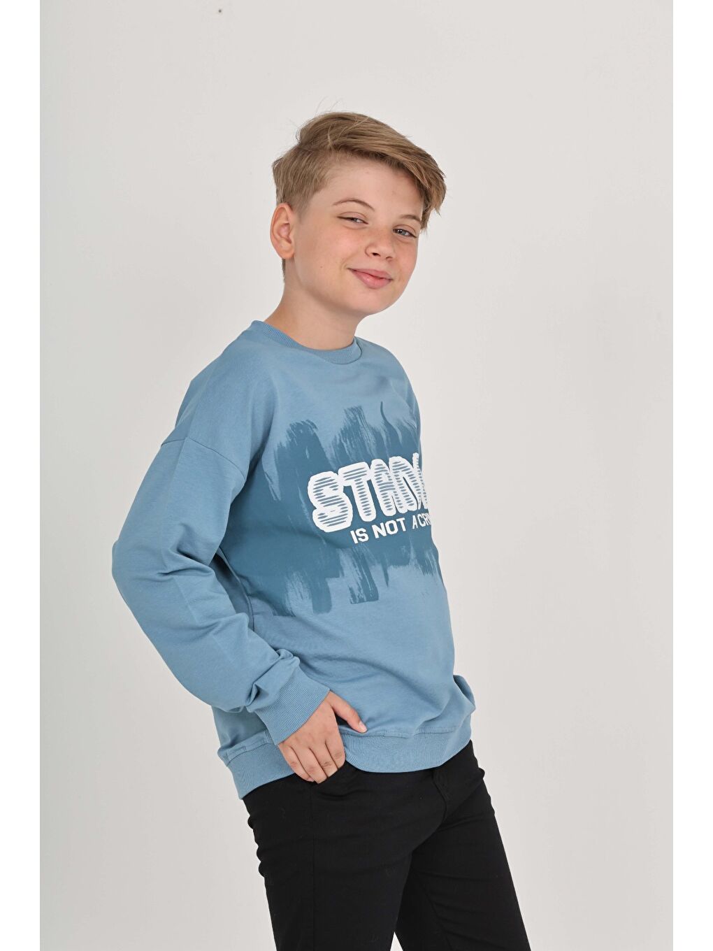 Mavi Erkek Çocuk Stance Baskılı Sweatshirt-2