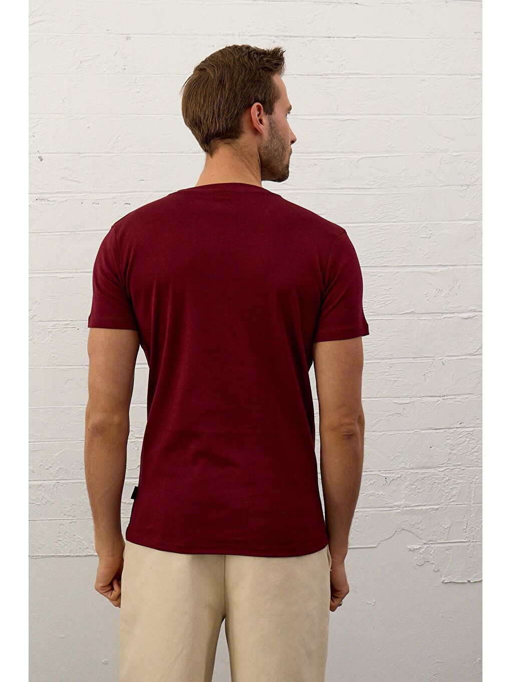 DANGER Erkek Penye T-shirt Bordo - 5