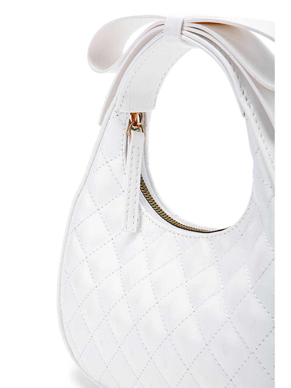 Fiyonk Askı Detaylı Mathilda Kadın Çapraz Çanta Beyaz-1