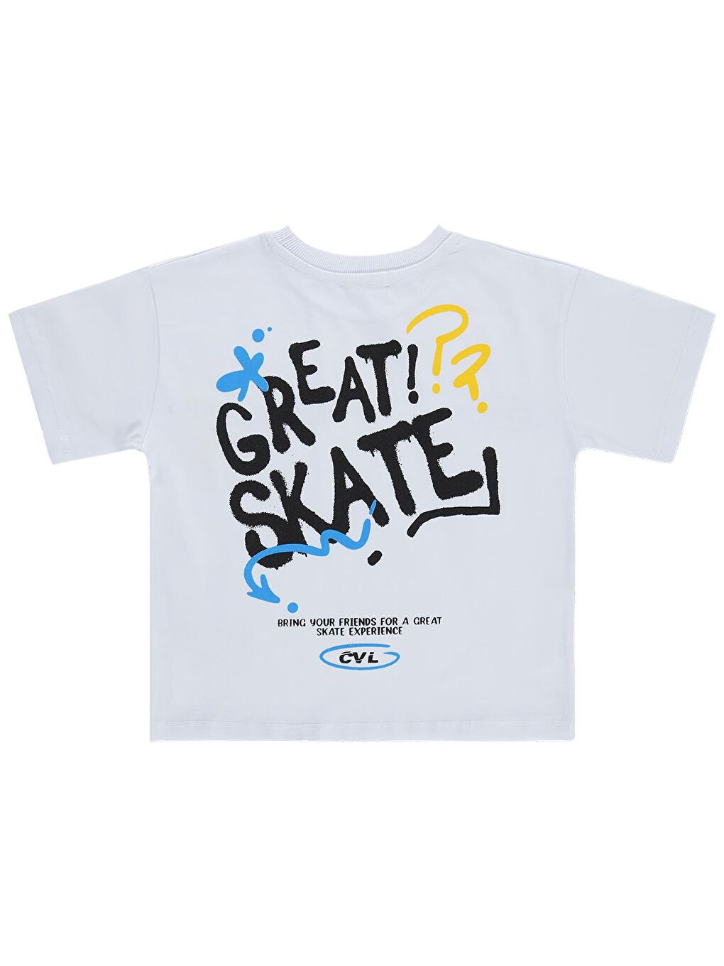 Boys Great Skate Baskılı 6-9 Yaş Tişört - Beyaz-1