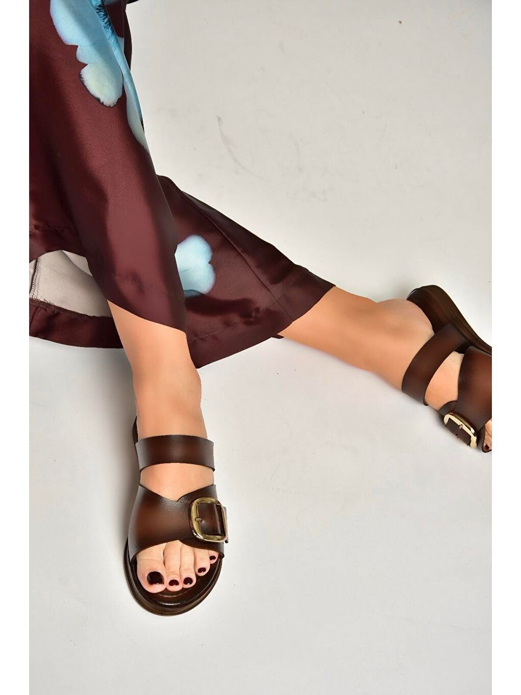 Kahverengi Kadın Terlik Y390350703-3