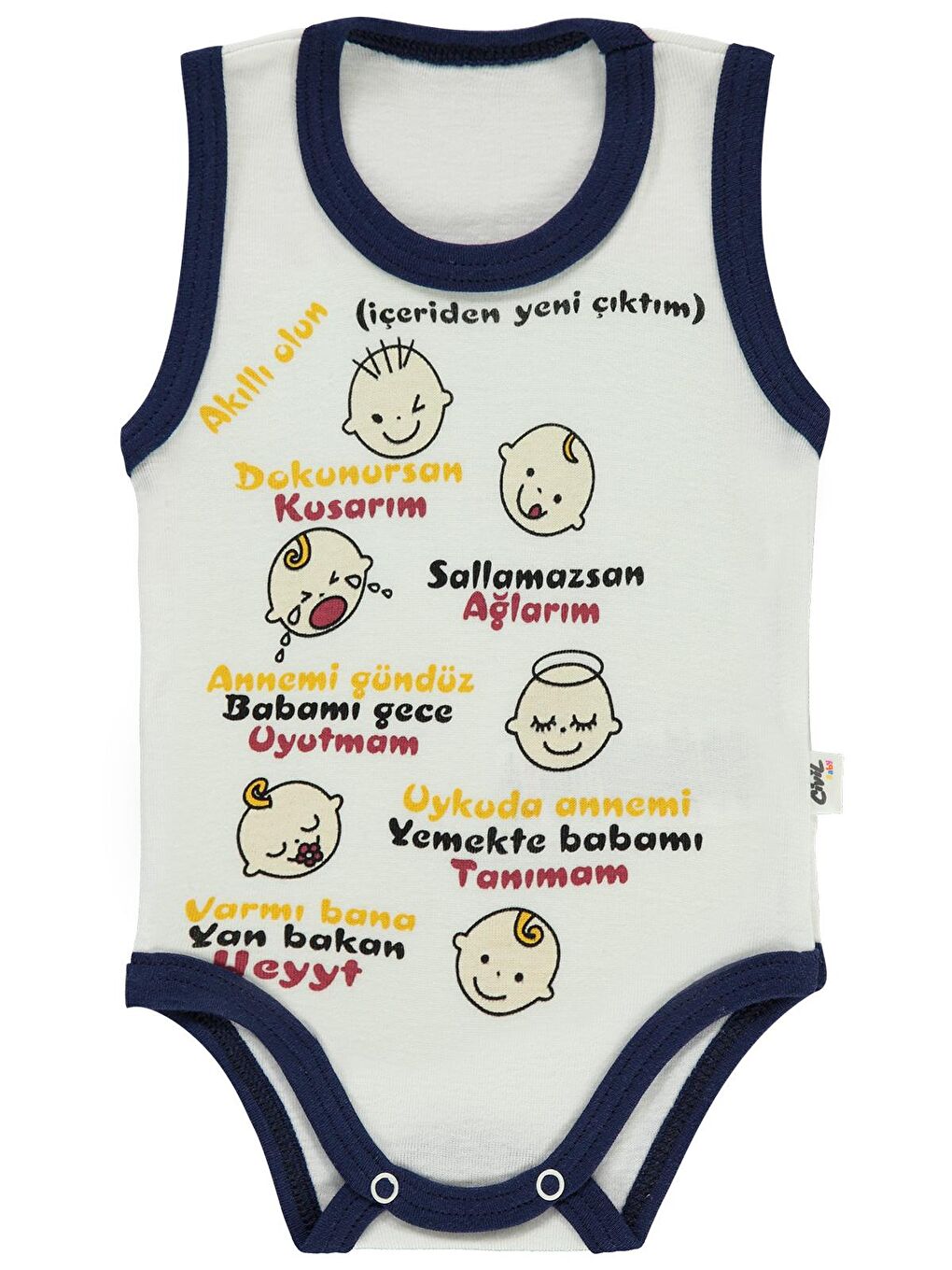 Civil Lacivert Baby Bebek Çıtçıtlı Badi 1-36 Ay Lacivert