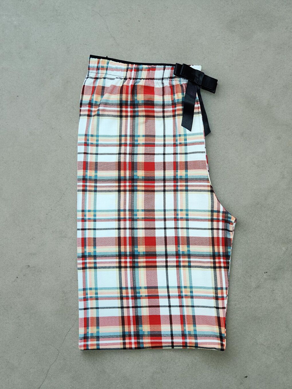 Beyaz Kadın Desenli Viskon Düz Paça Pijama Altı-1