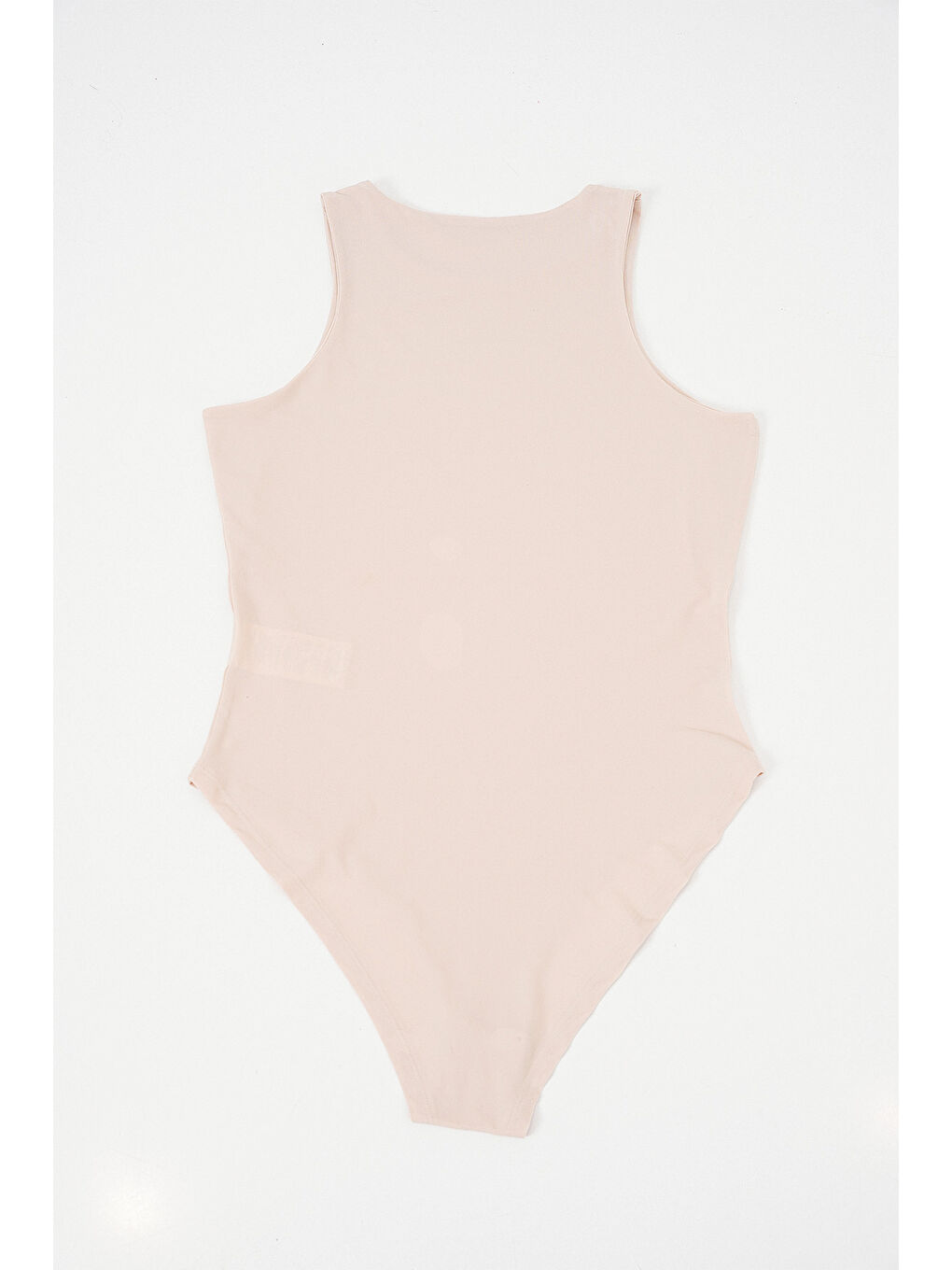 Kadın Halter Yaka Çıtçıtlı Body 972 - Bej-4