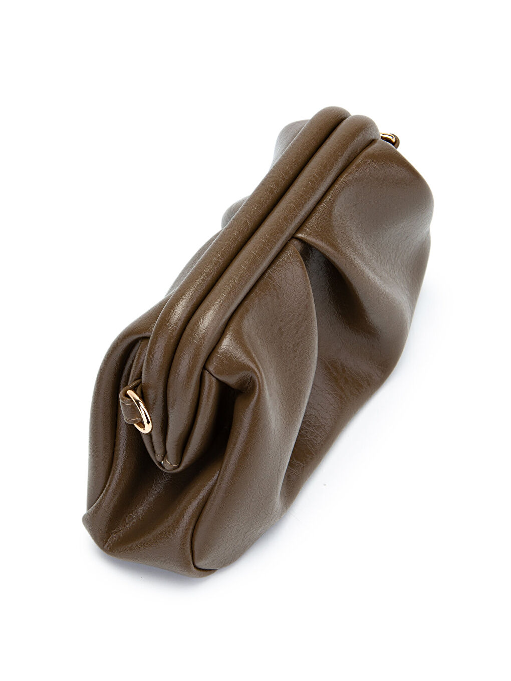 Bej Clutch Form Uzun Askılı Degas Kadın Çapraz Çanta Vizon-1