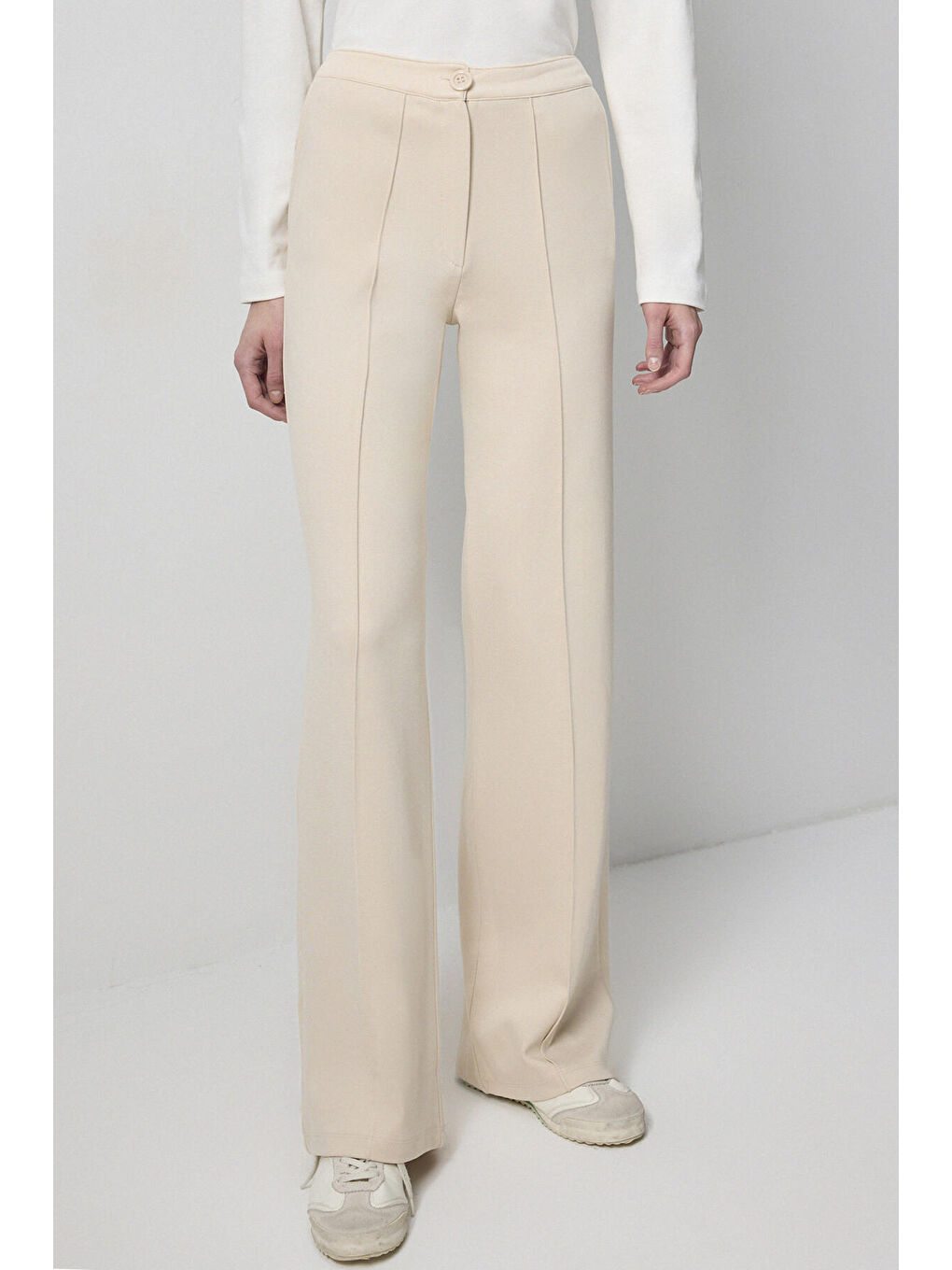 Ekru Dökümlü Çelik Pantolon-3