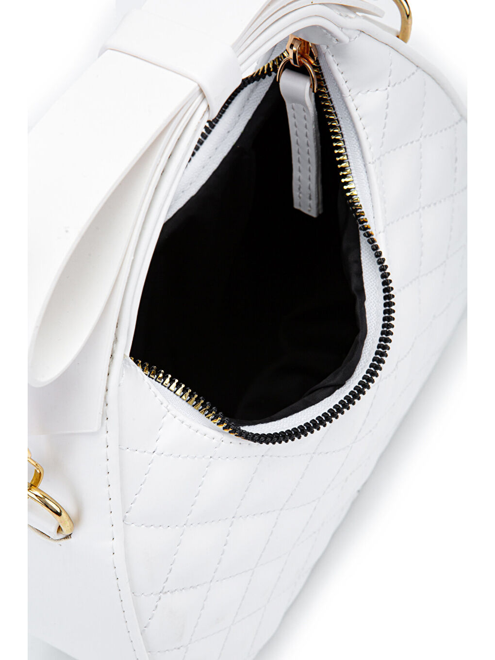 Fiyonk Askı Detaylı Mathilda Kadın Çapraz Çanta Beyaz-4