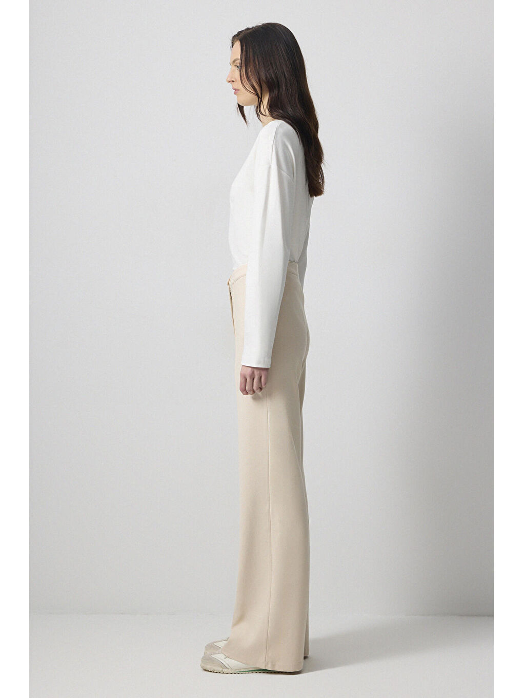 Ekru Dökümlü Çelik Pantolon-4