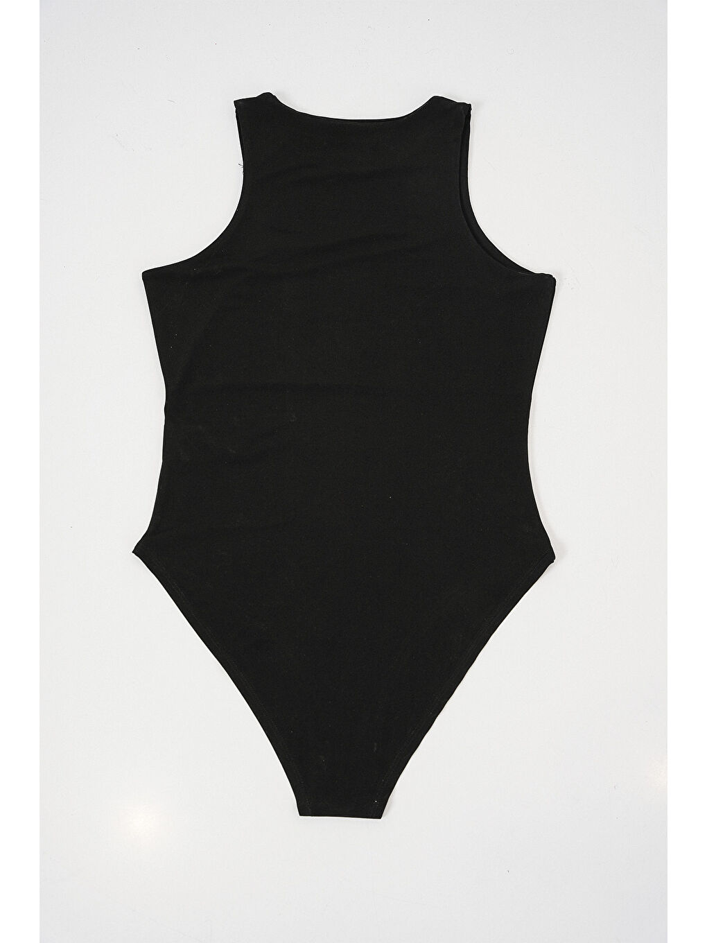 Kadın Halter Yaka Çıtçıtlı Body 972 - Siyah-4