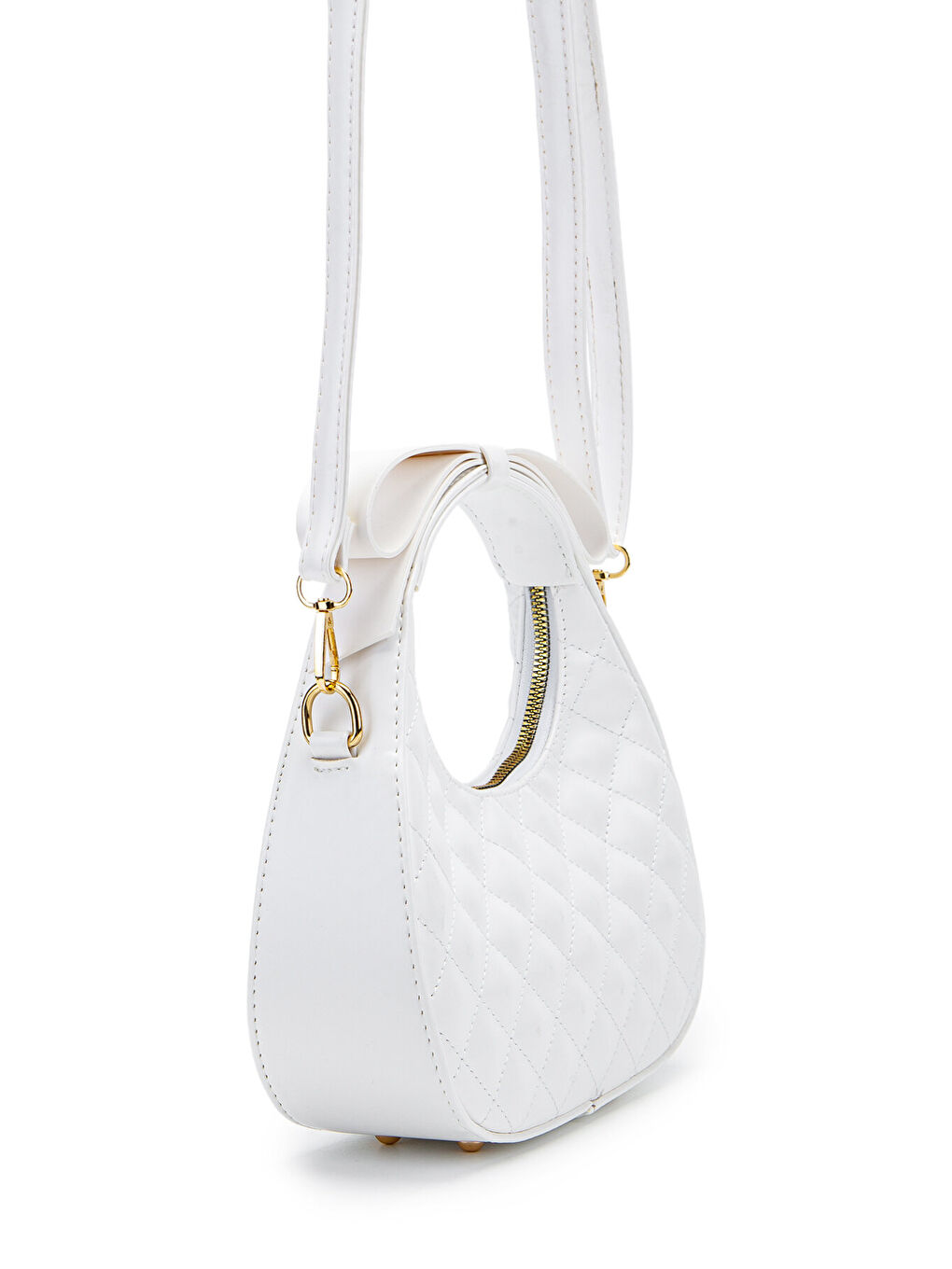 Fiyonk Askı Detaylı Mathilda Kadın Çapraz Çanta Beyaz-5