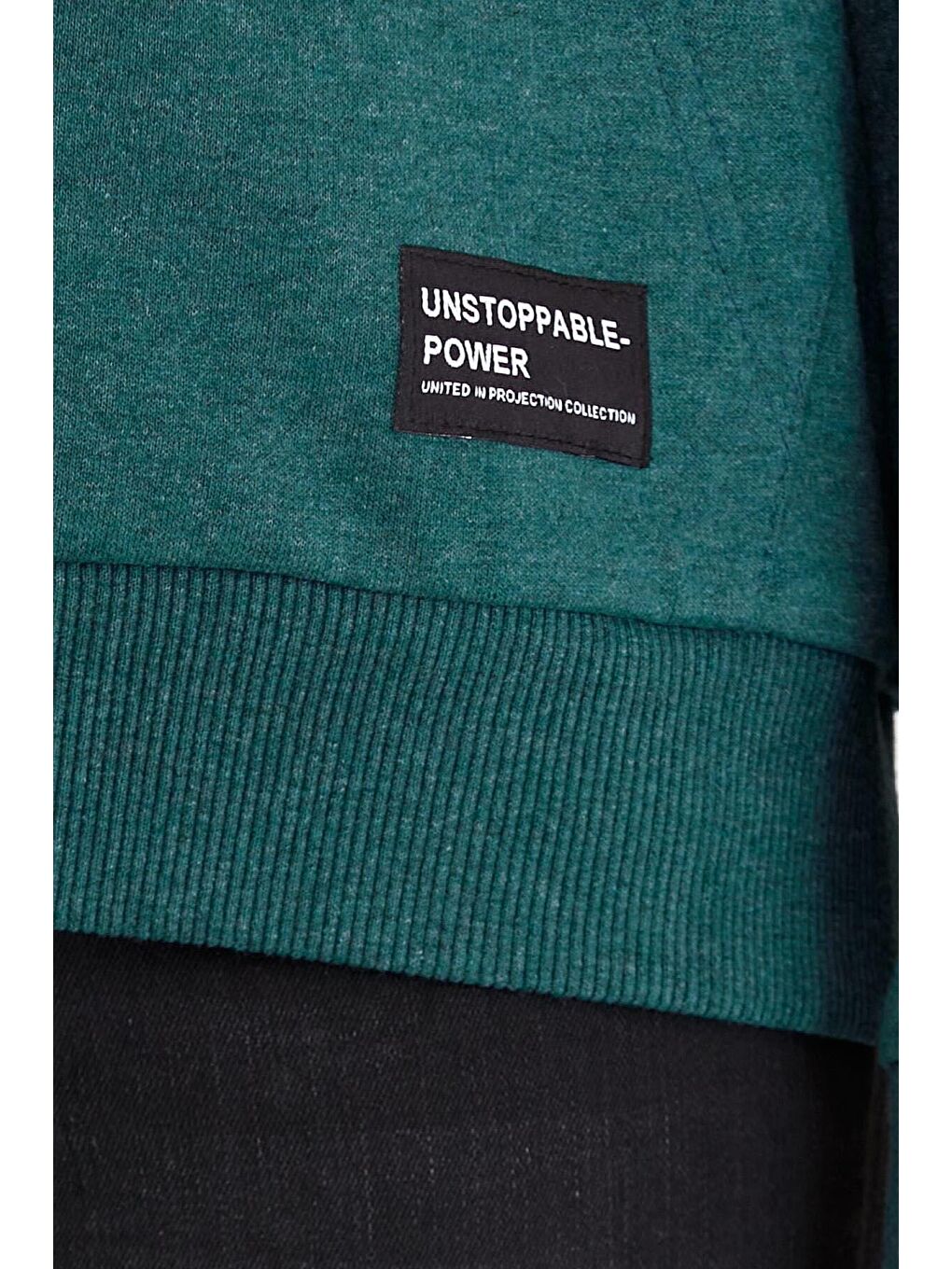 MMETALIC Petrol Kadın Yeşil Kapüşonlu Basic Örme Sweatshirt - 5