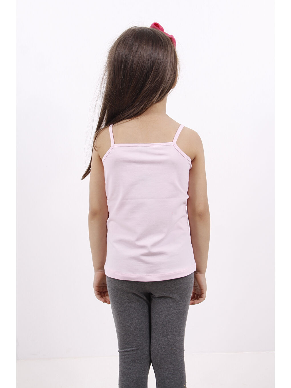 Pembe Kız Çocuk Kedi Baskılı Atlet-2