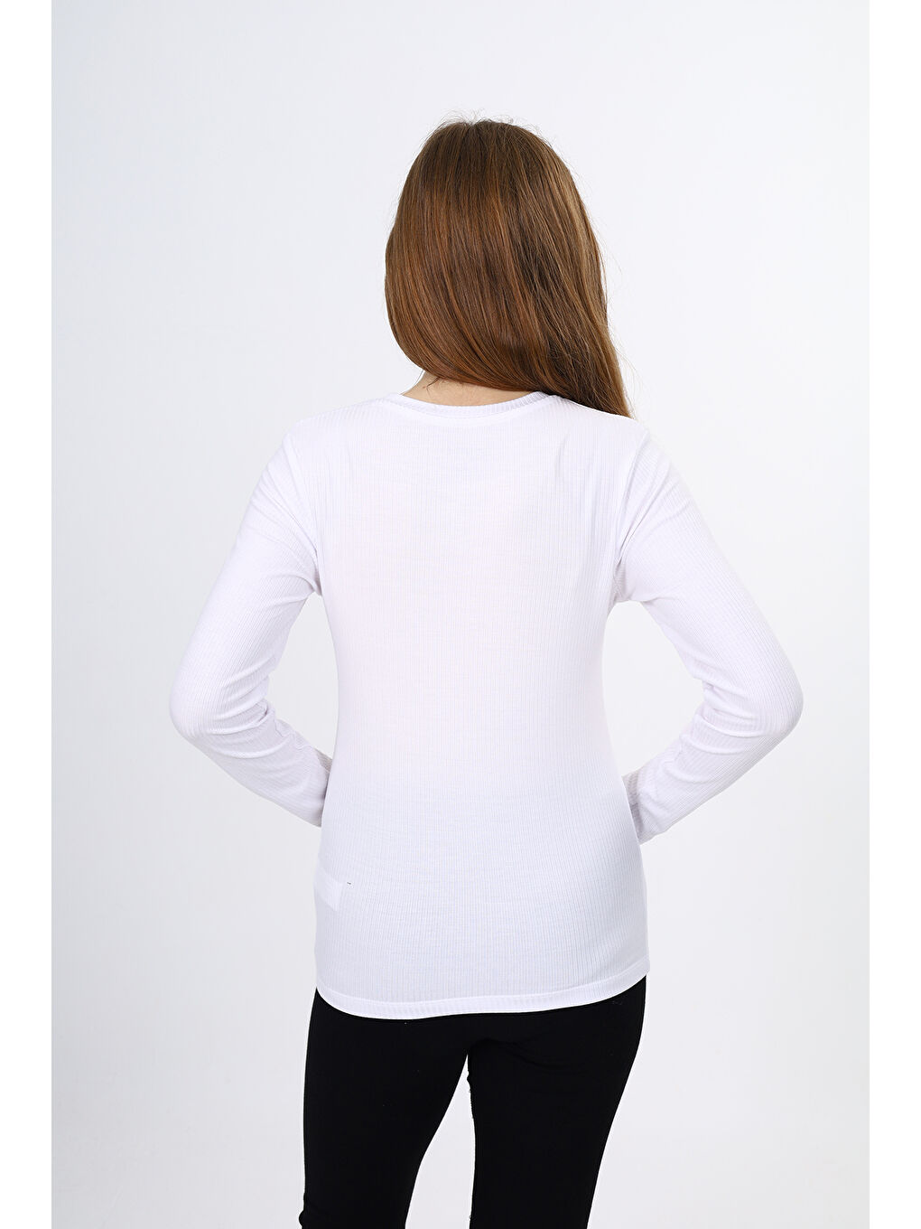 Beyaz Kız Çocuk Okul Tişört-1