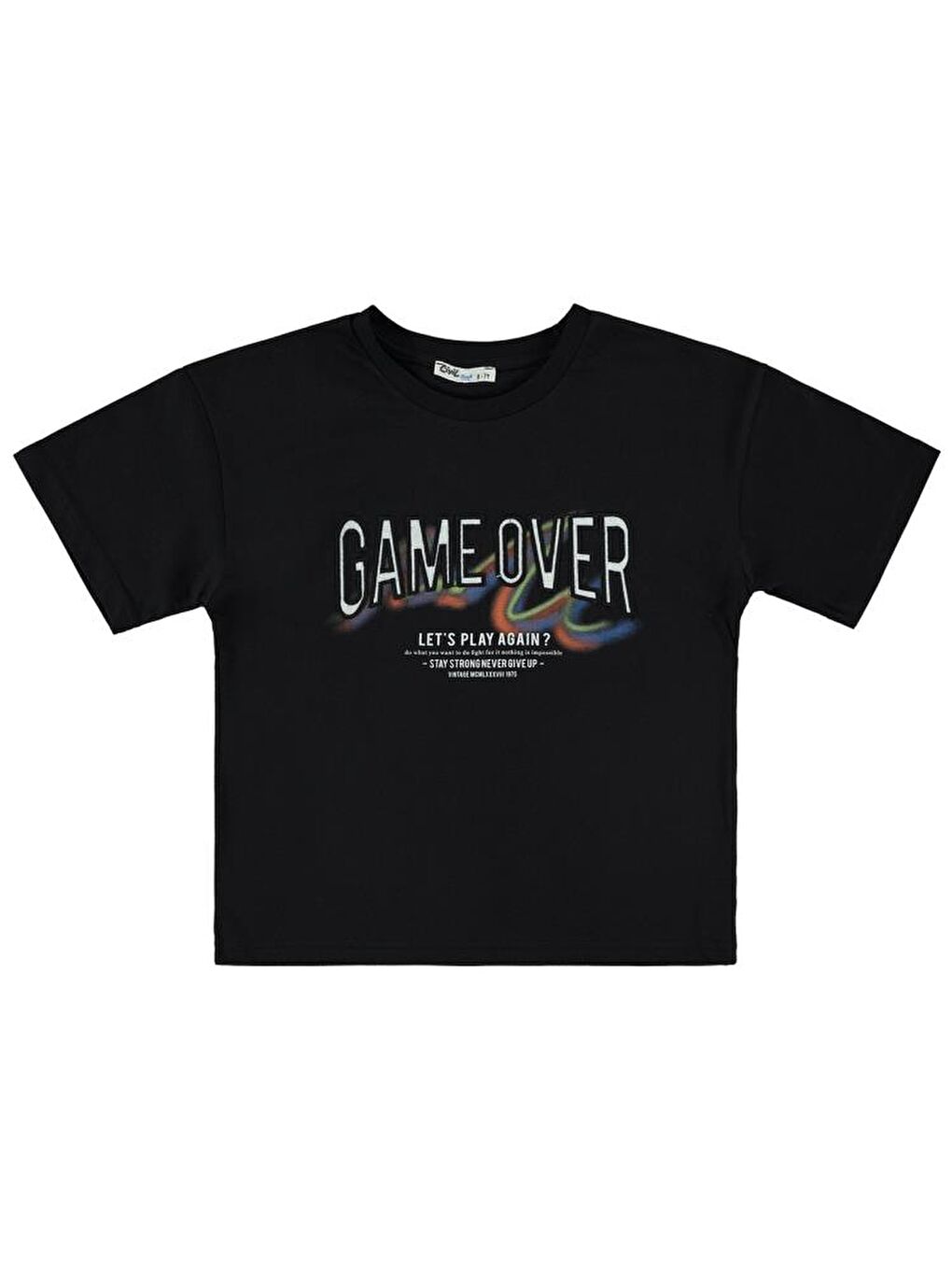 Siyah Boys Game Over Baskılı 6-9 Yaş Tişört