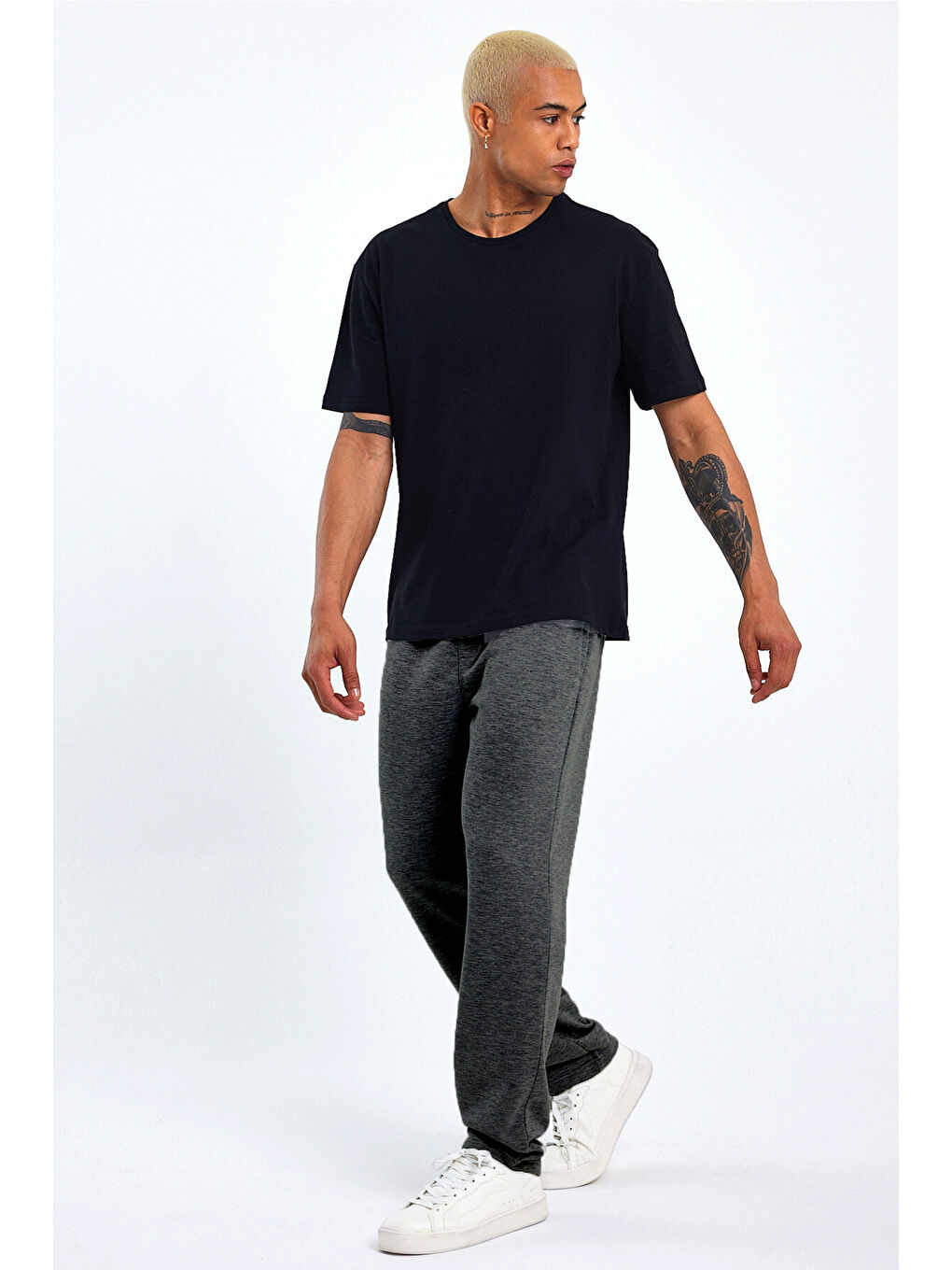 Gri İçi Polarlı 3 İplik Kalın Erkek Eşofman Altı SPR25EA95