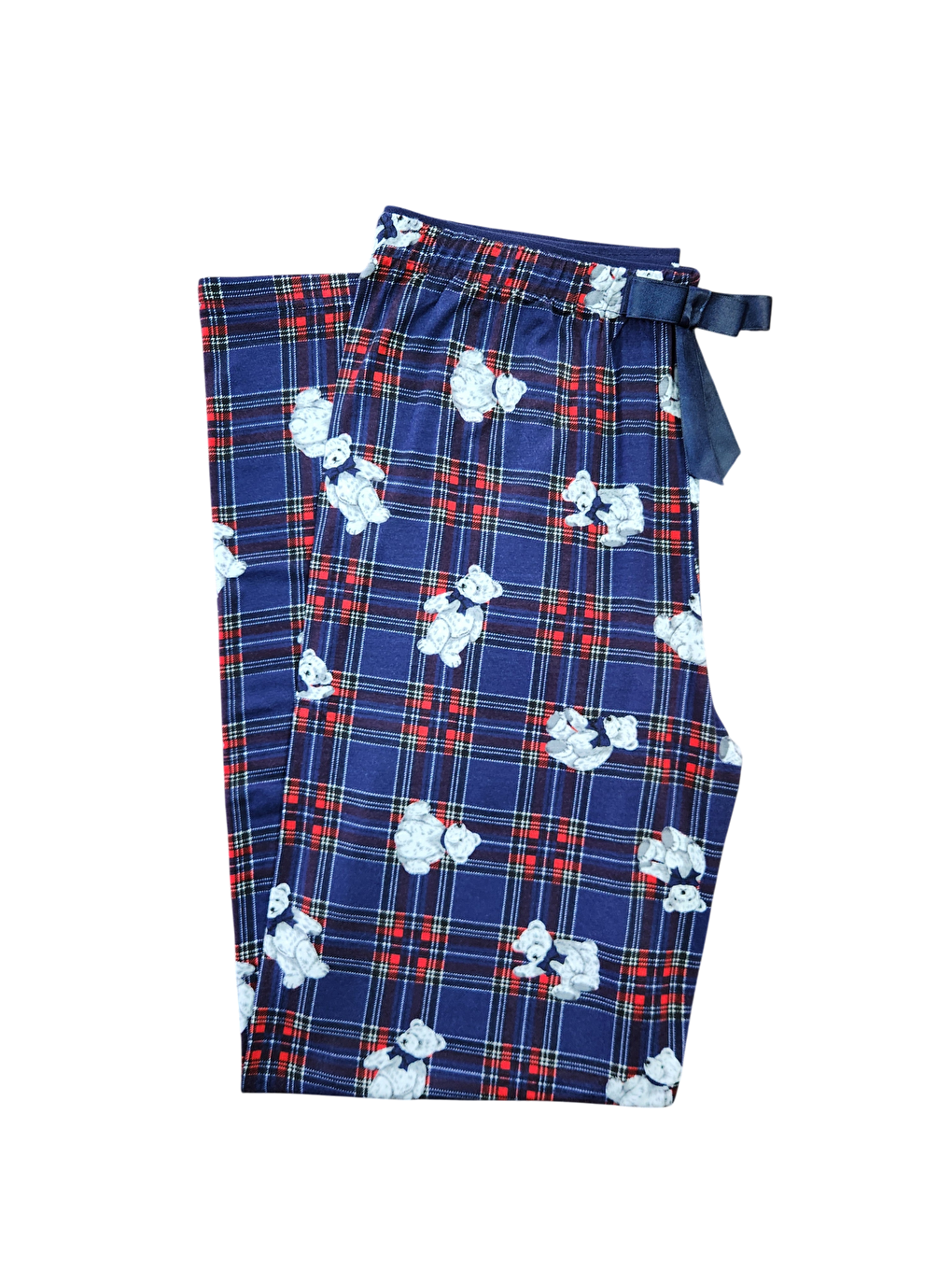 Lacivert Kadın Desenli Viskon Düz Paça Pijama Altı-2
