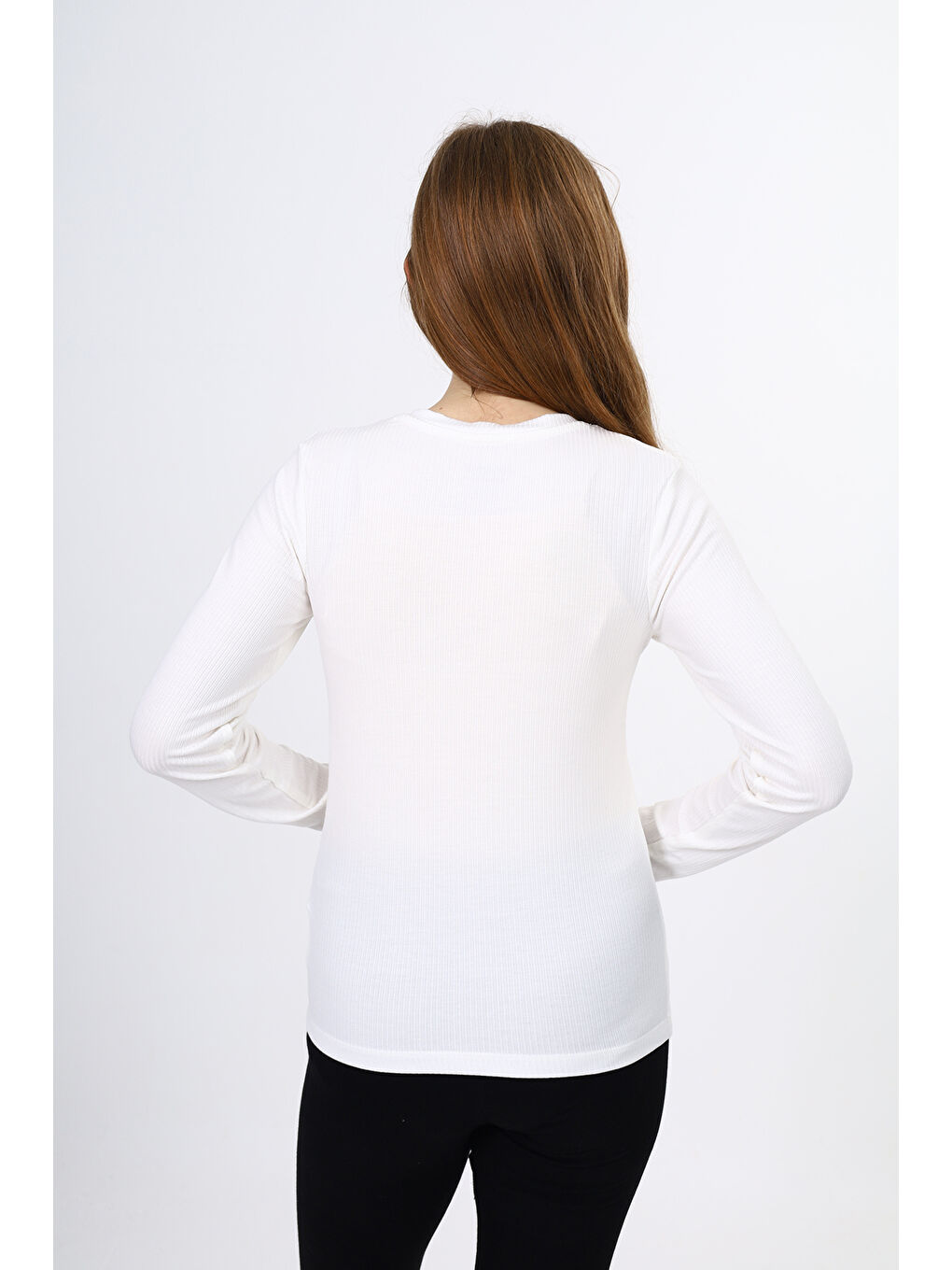 Ekru Kız Çocuk Okul Tişört-2