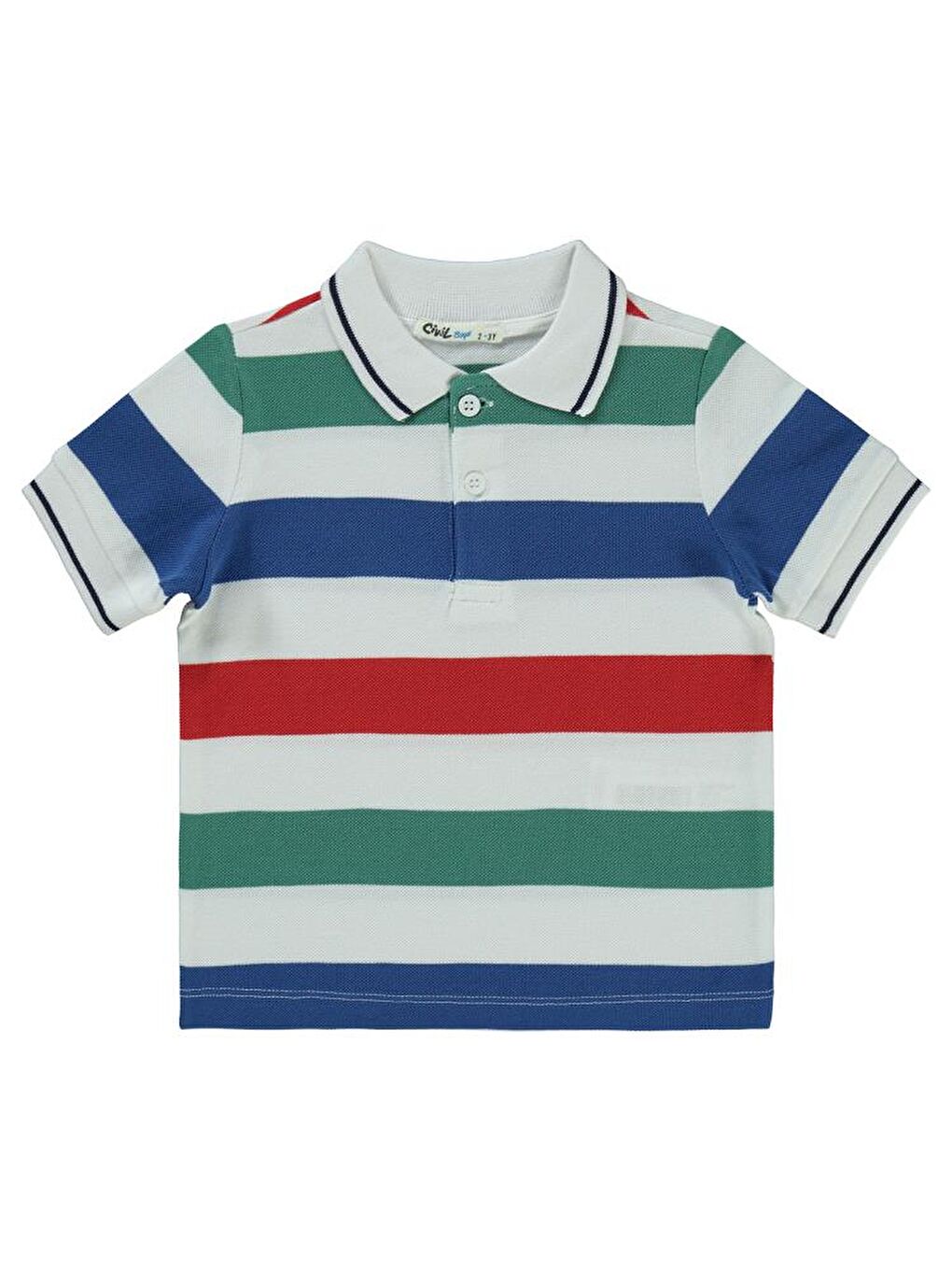Beyaz Boys Çizgili 2-5 Yaş Tişört