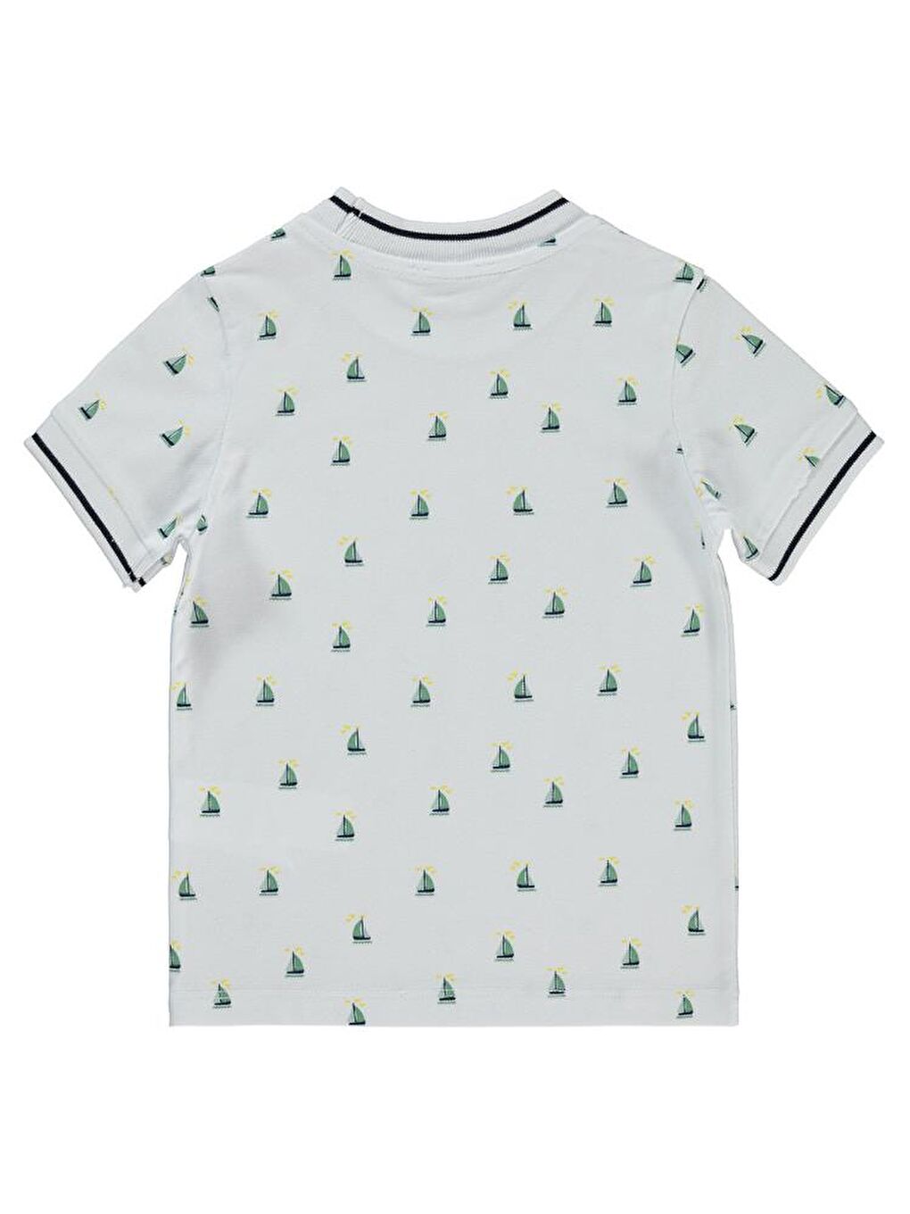 Beyaz Boys Yelken Baskılı 2-5 Yaş Tişört-1