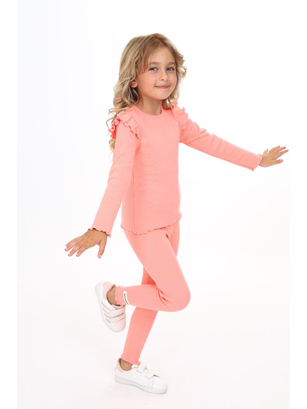 Pembe Kız Çocuk Taytlı Takım-1