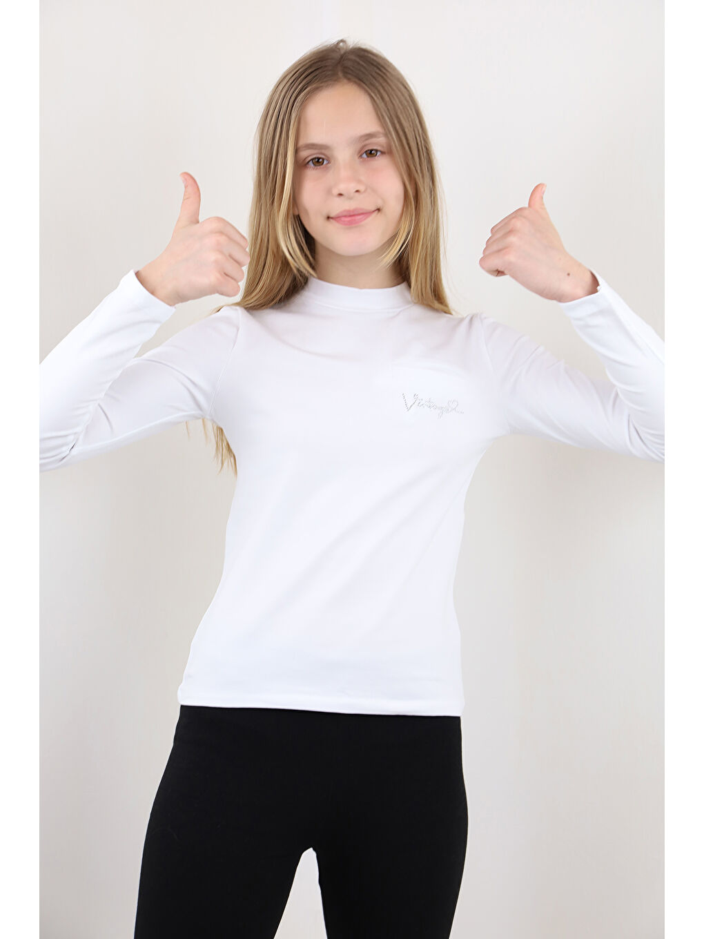 Beyaz Kız Çocuk Okul Tişört