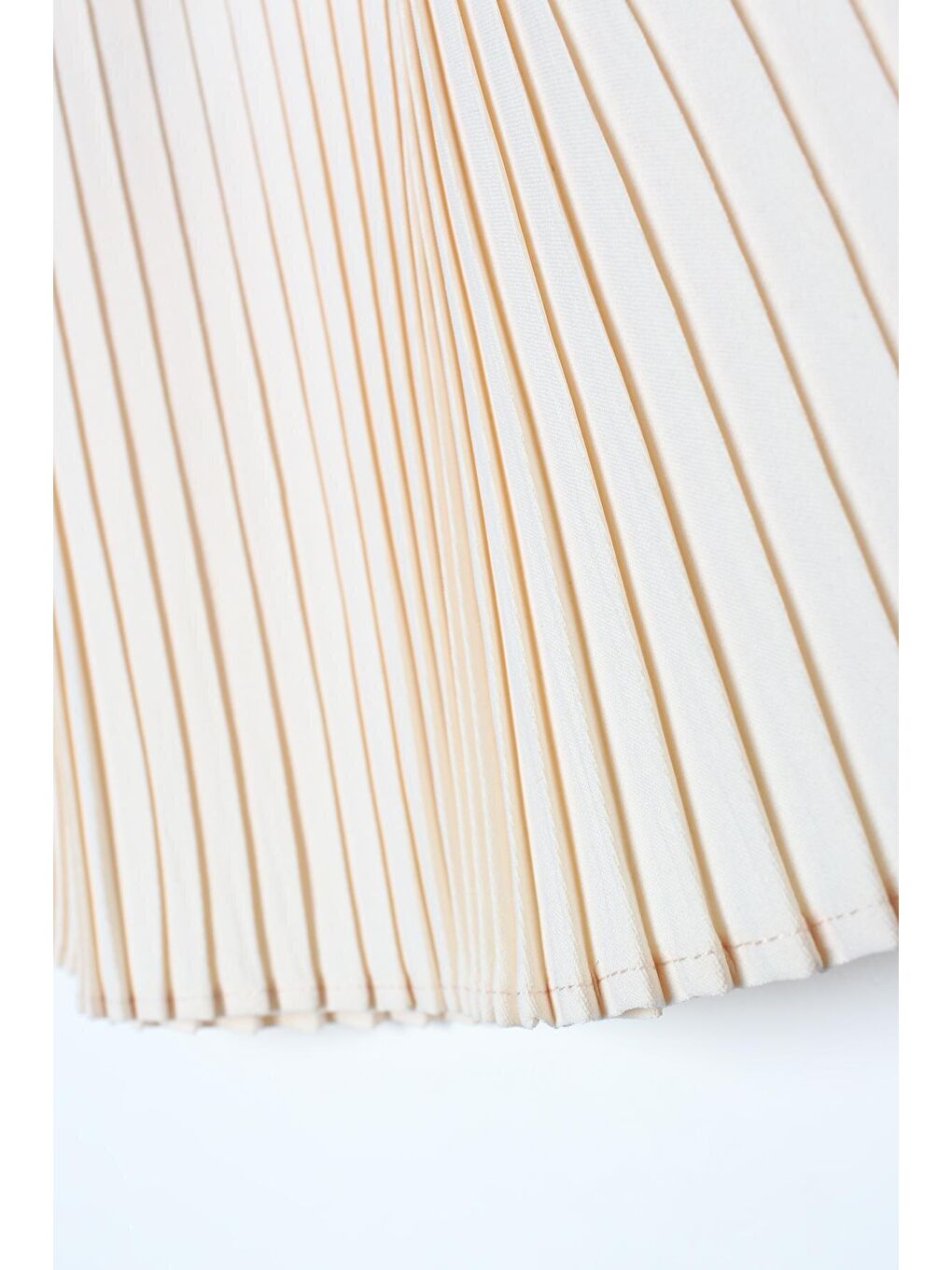 Ekru Pileli Kısa Gömlek Etek-2