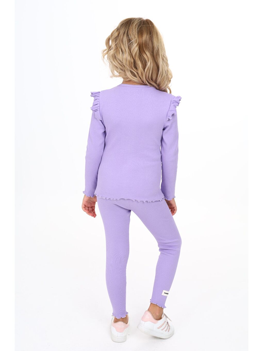 Lila Kız Çocuk Taytlı Takım-2