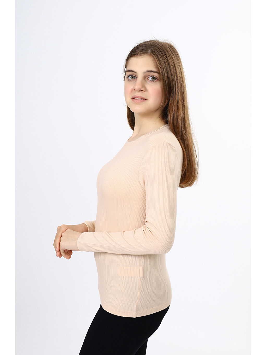 Bej Kız Çocuk Okul Tişört-2