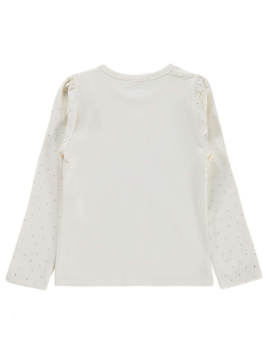 Girls Taşlı 6-9 Yaş Tişört - Kırık Beyaz-1