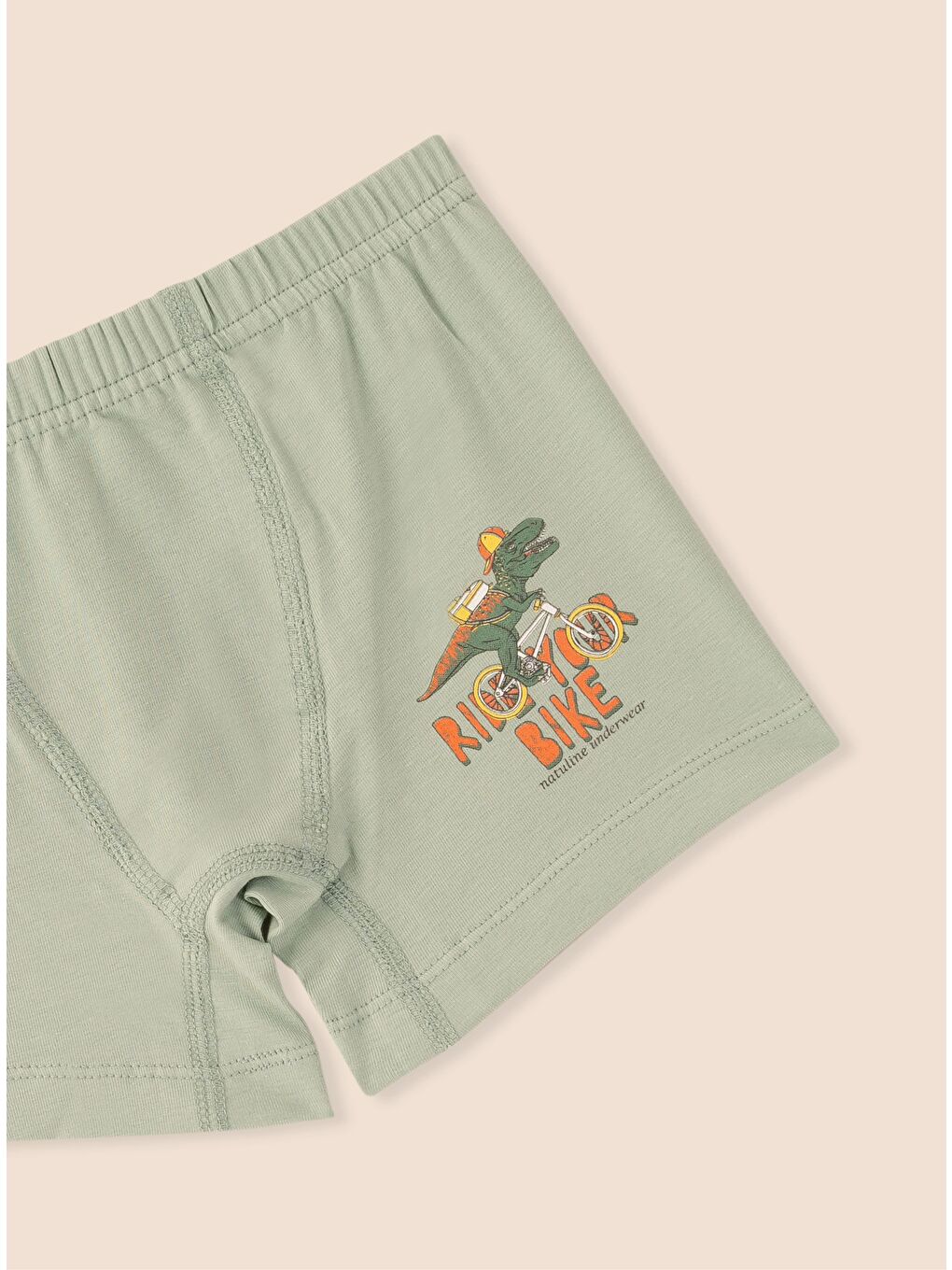 Yeşil Erkek Çocuk Organik Pamuklu Elastanlı Boxer Ride Your Bike 6 lı Paket-4