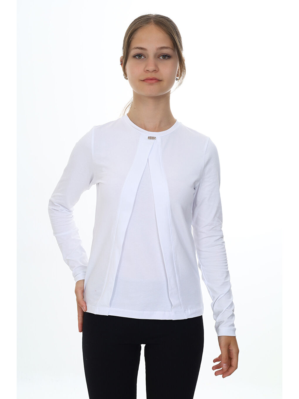 Beyaz Kız Çocuk Okul Tişört