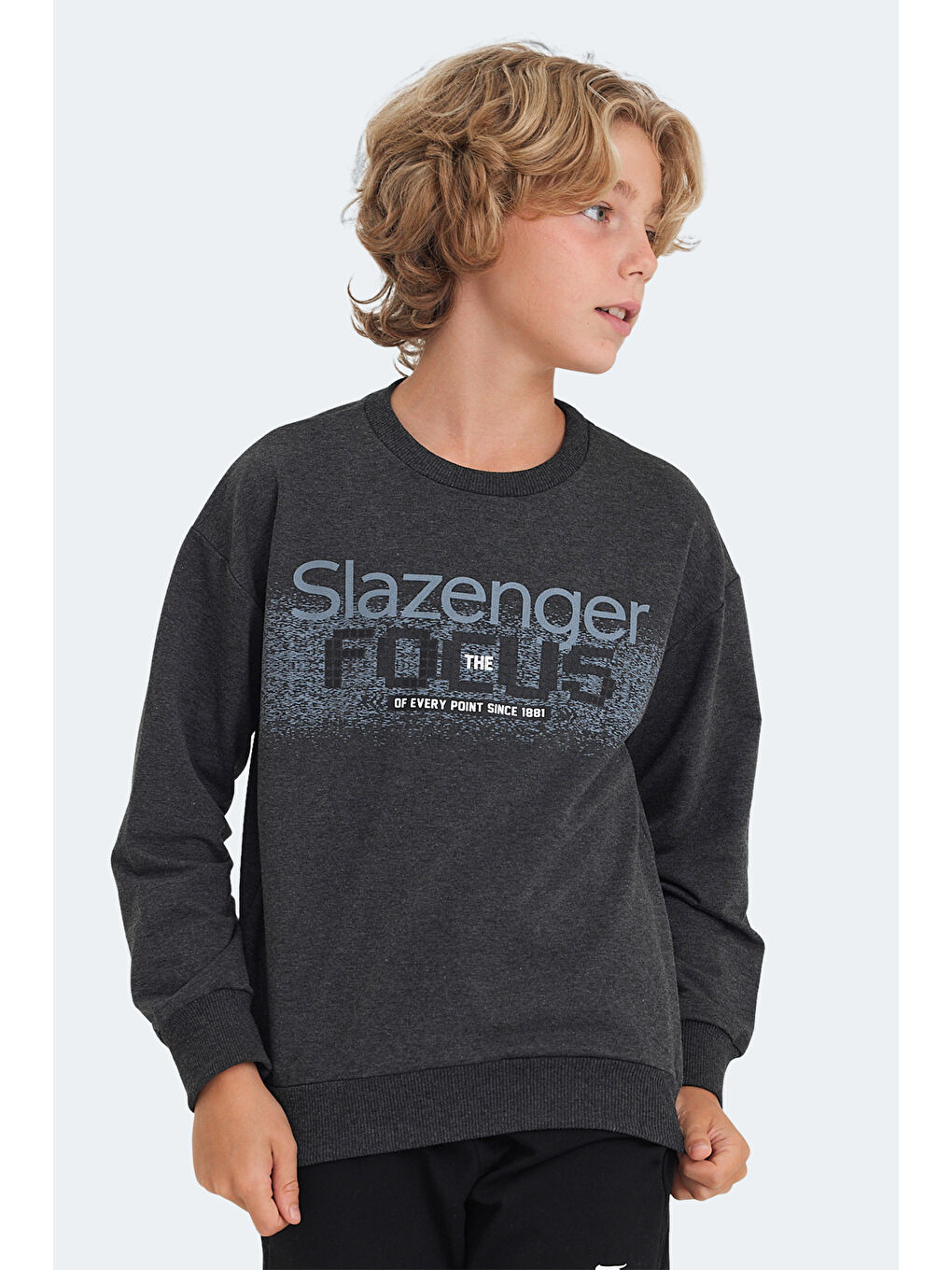 SLAZENGER LAST Unisex Çocuk Sweatshirt Koyu Gri - 2