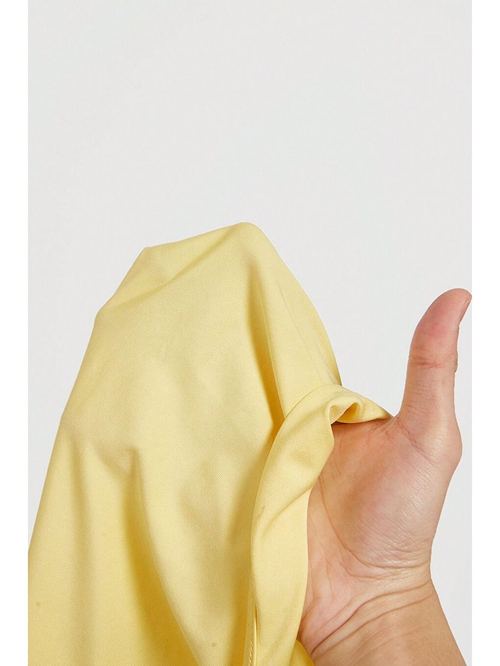 Kadın Açık Sarı Tek Omuzlu Basic Dar Kesim Slim Fit Bluz-3