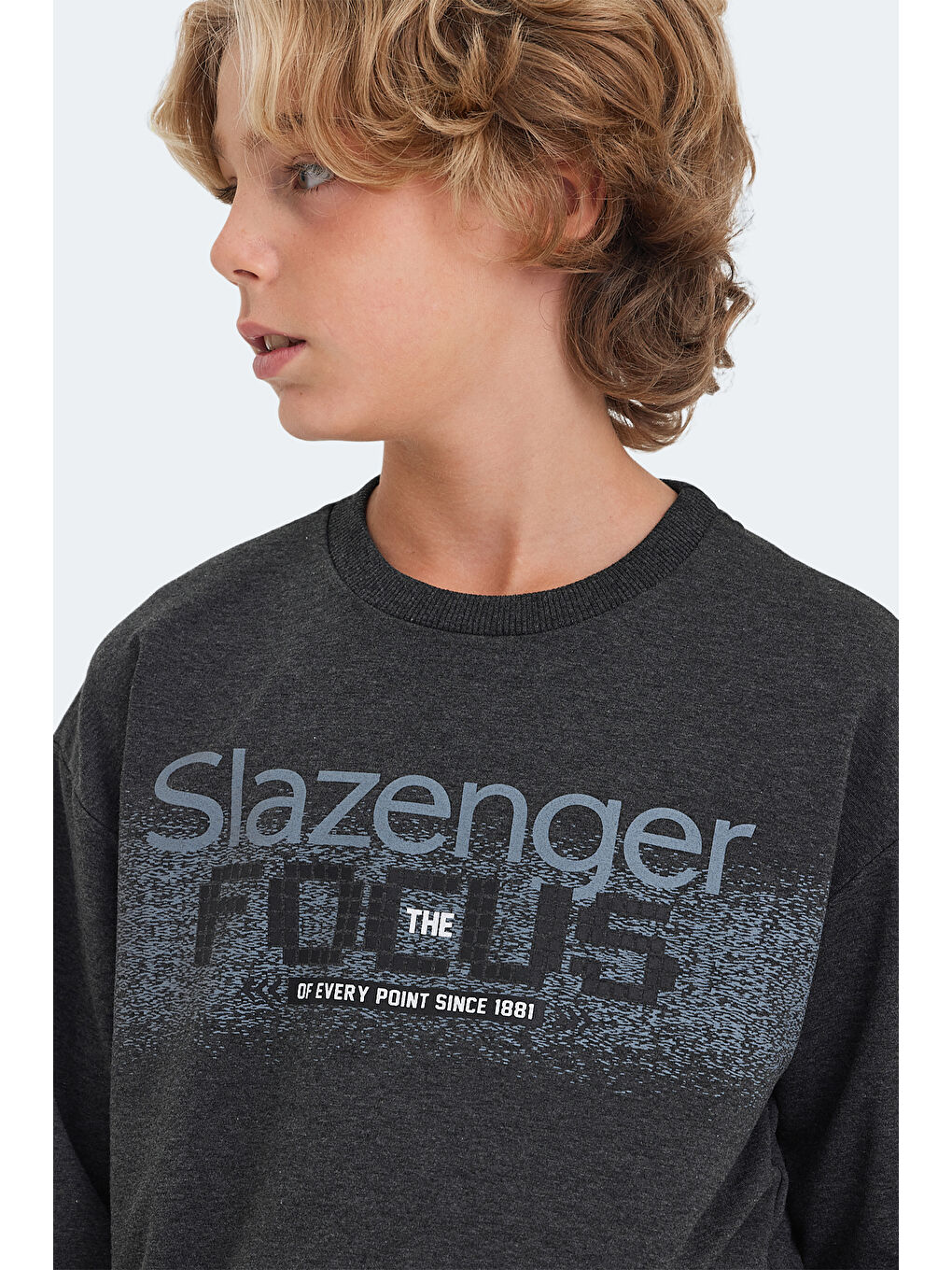 SLAZENGER LAST Unisex Çocuk Sweatshirt Koyu Gri - 3