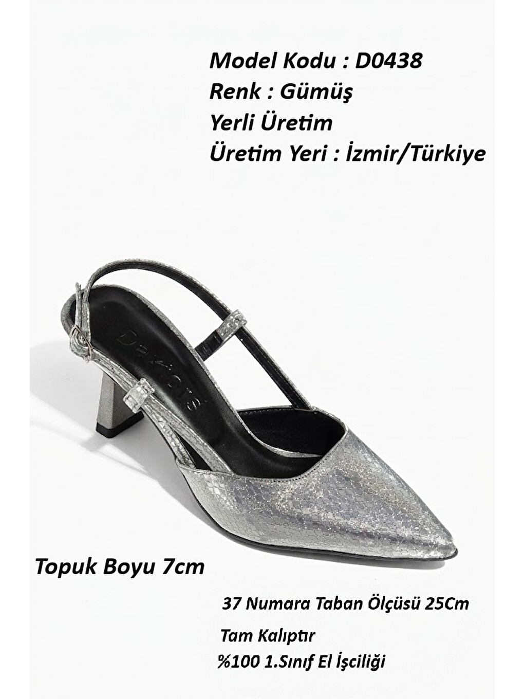 Gri D0438 Kadın Günlük Ortopedik Klasik Topuklu Ayakkabı-2