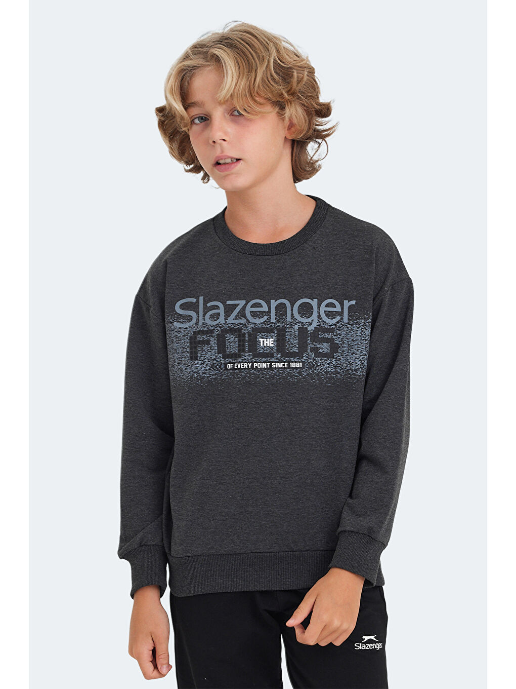 SLAZENGER LAST Unisex Çocuk Sweatshirt Koyu Gri - 5