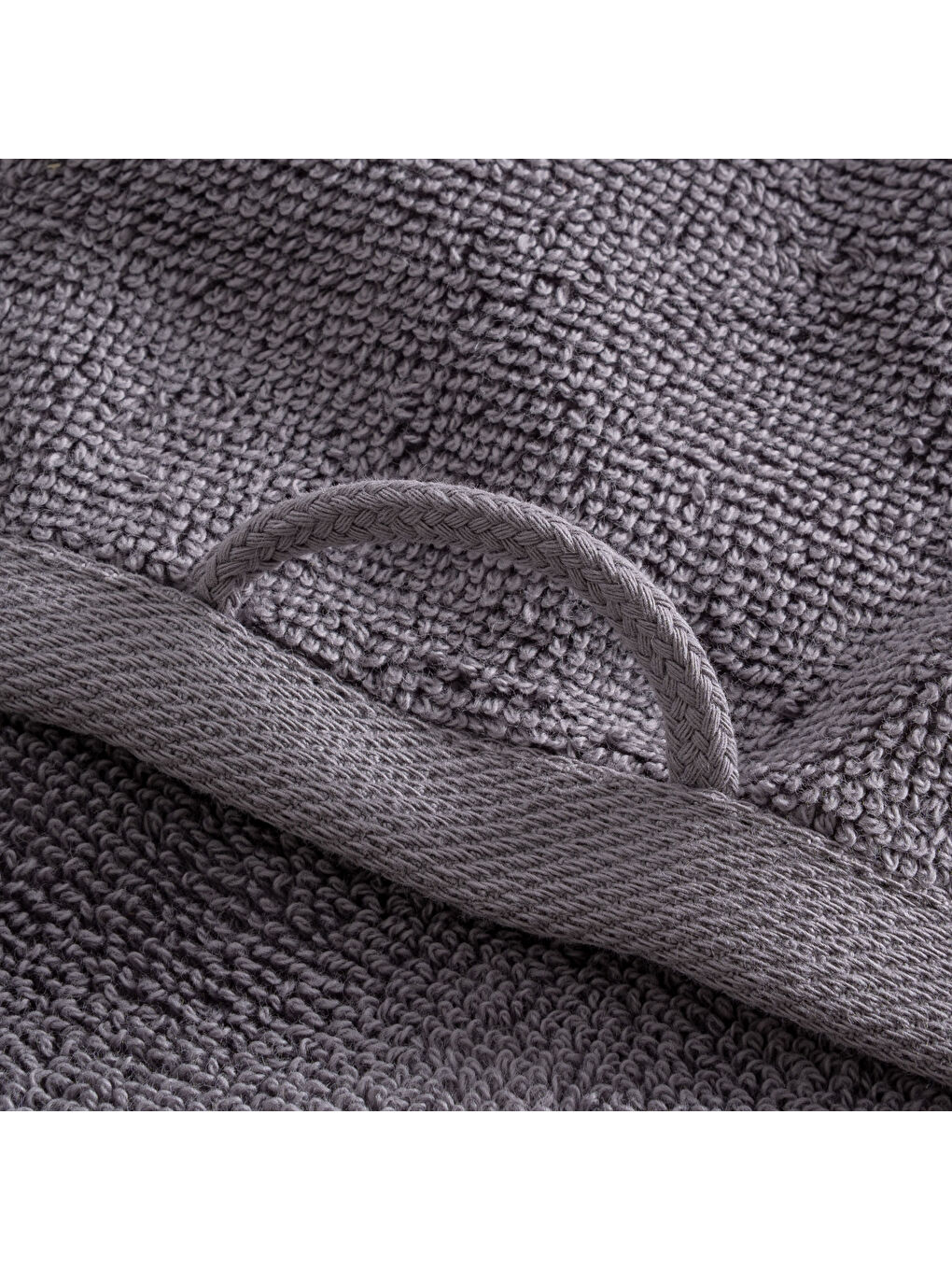 Lara El Havlusu %100 Pamuk Bordürlü Koyu Gri 30x50 Cm-2
