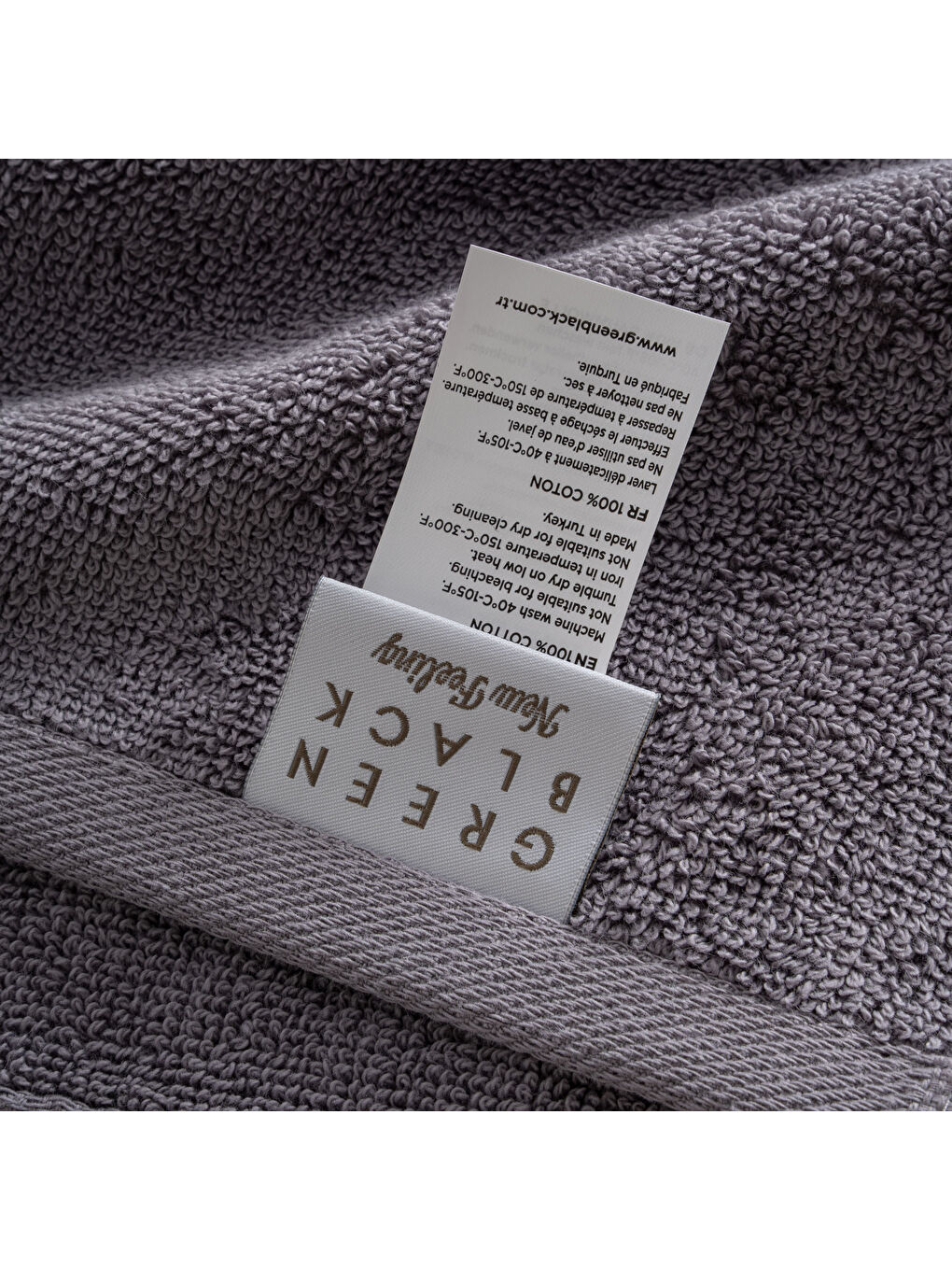 Lara El Havlusu %100 Pamuk Bordürlü Koyu Gri 30x50 Cm-3