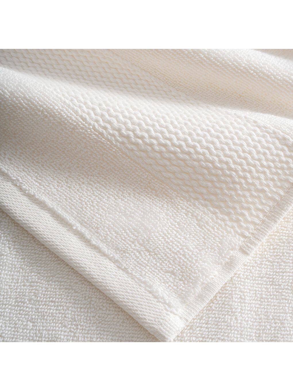 Ekru Lara El Havlusu %100 Pamuk Bordürlü Krem 30x50 Cm-1