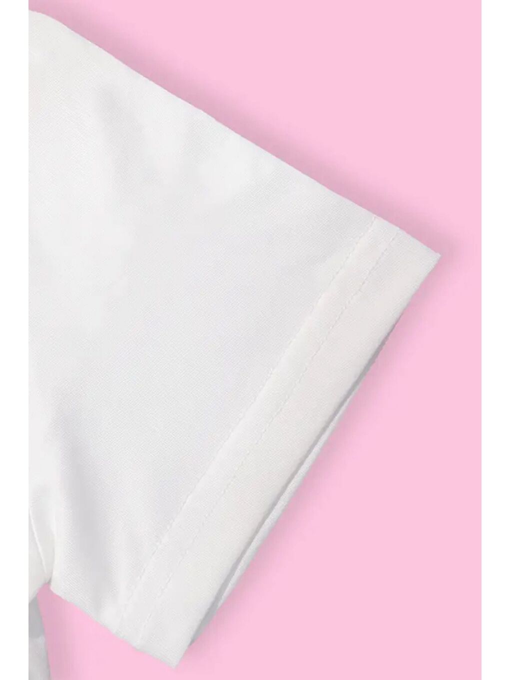 Kadın Baskılı Beyaz Crop Tişört - Cherry Desenli, Yazlık Kısa Kollu Bluz-6