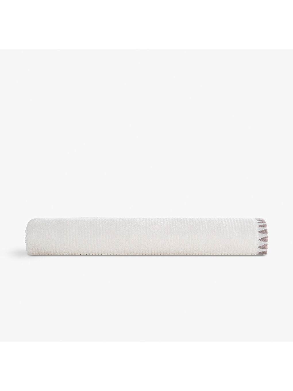 Ekru Tria Banyo Havlusu %100 Pamuk Jakarlı Krem-Vizon 80x150 Cm-1