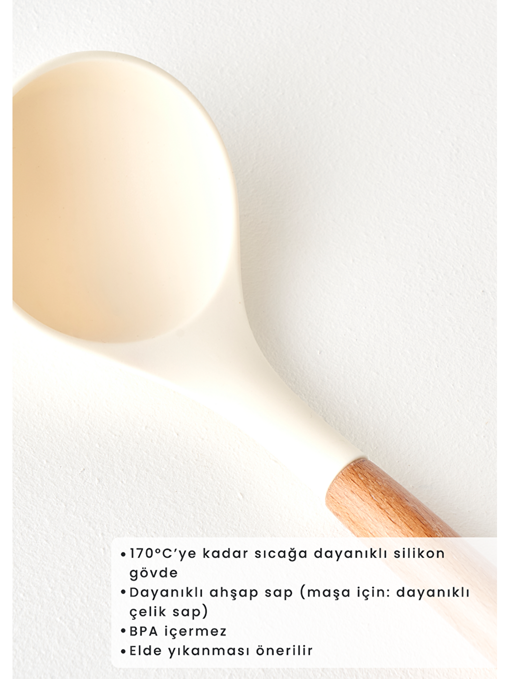 Ekru Olivia Silikon Kepçe Krem (32x8x6 Cm)-1