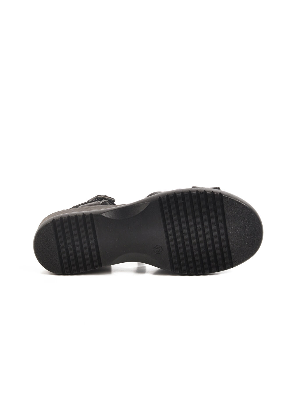Siyah Cırtlı Topuklu Kadın Sandalet T-002 Z-4