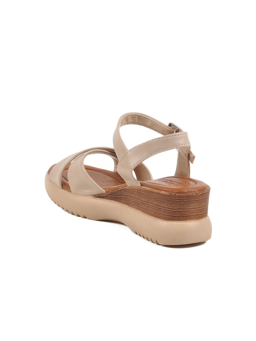 Bej Cırtlı Topuklu Kadın Sandalet T-002 Z-3