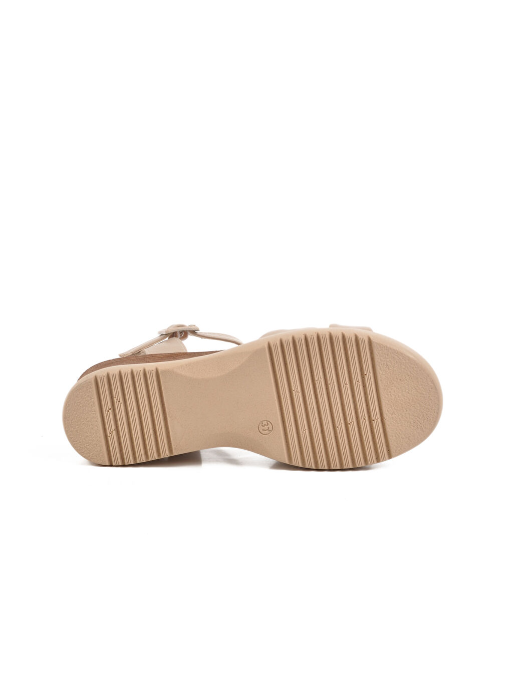 Bej Cırtlı Topuklu Kadın Sandalet T-002 Z-4