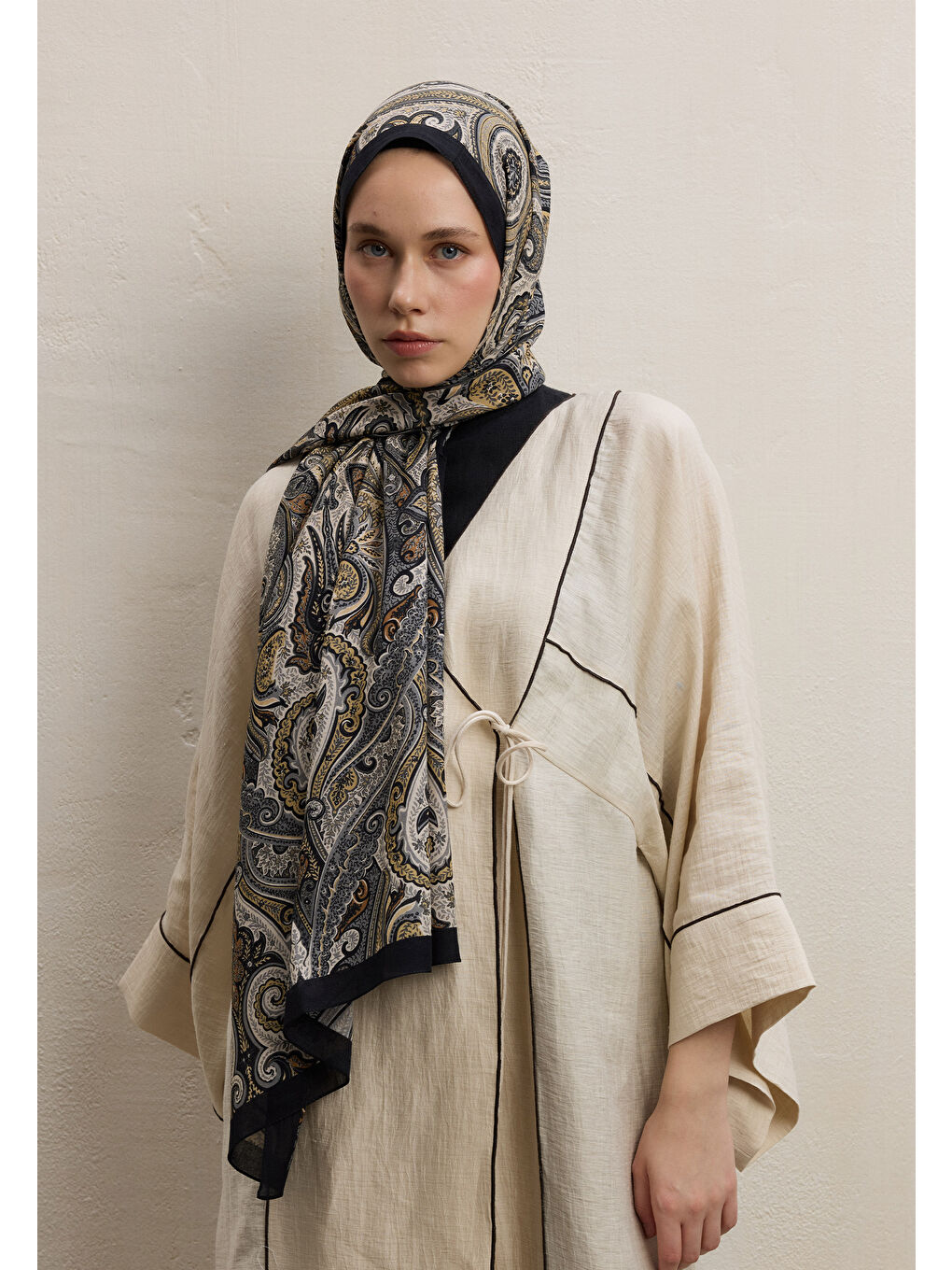 Ember Desen Şal Siyah-2