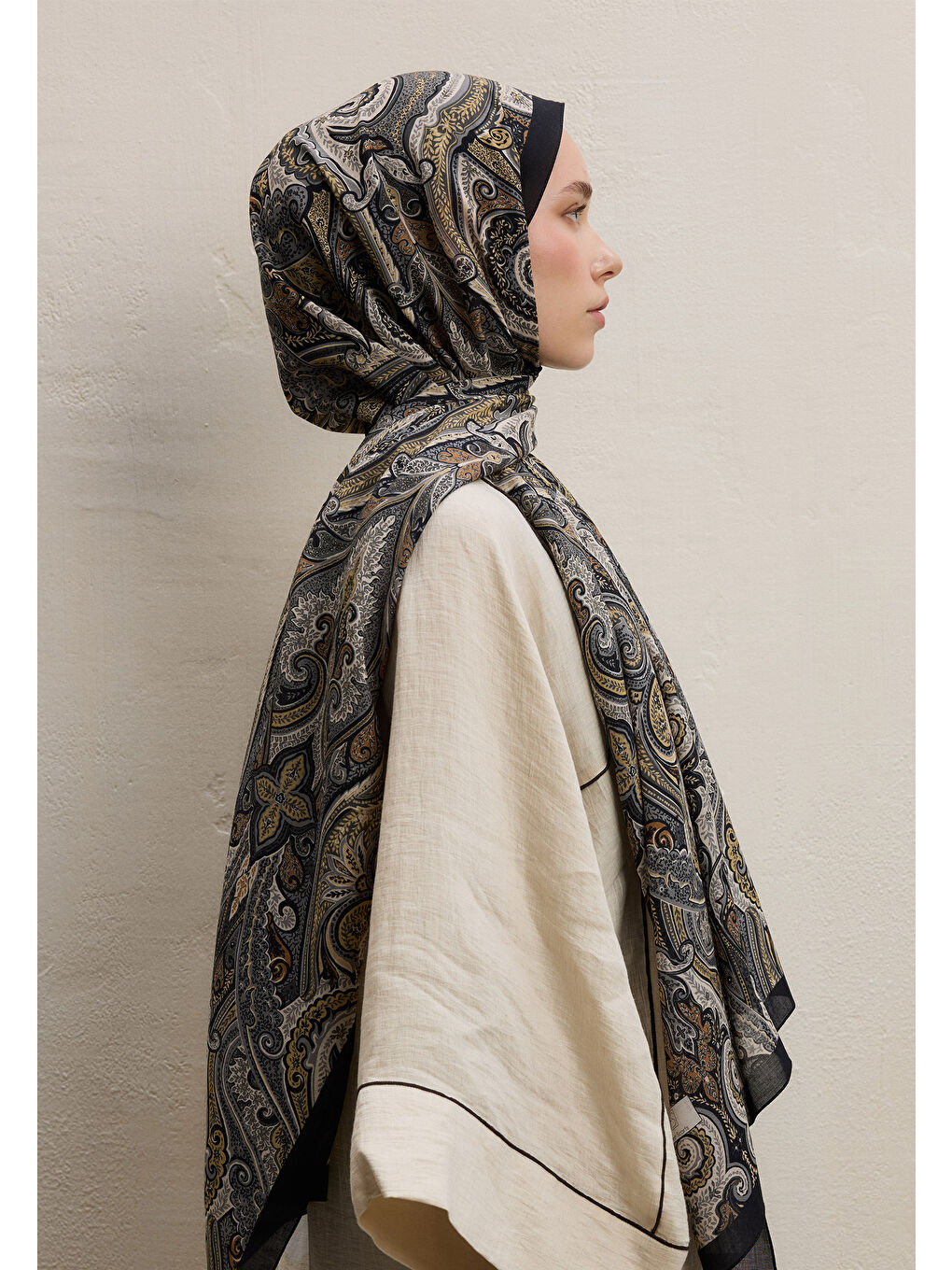 Ember Desen Şal Siyah-3